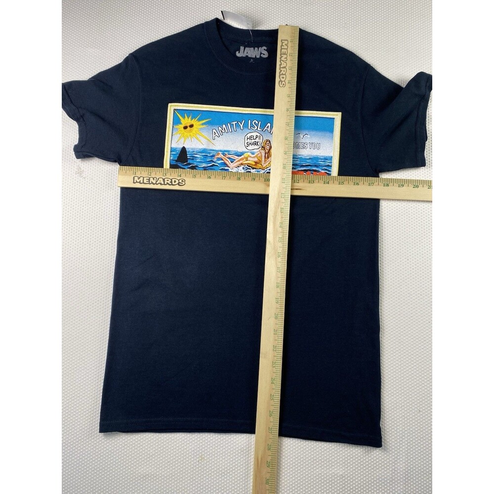 Universal Studios Rock Rebel Amity Island Jaws Shark Cotton T-Shirt Size Small - Picture 6 of 6